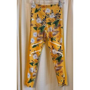 Zyia Active Women's Yellow/Floral‎ Pattern Leggings Size 4